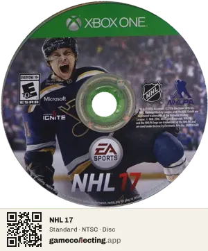 NHL 17 Xbox One, NTSC disc