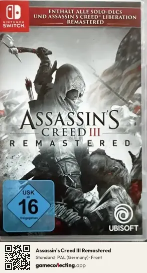Assassin's Creed III Remastered Nintendo Switch, Germany box front
