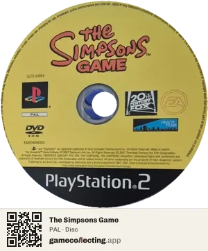 The Simpsons Game PlayStation 2, PAL disc