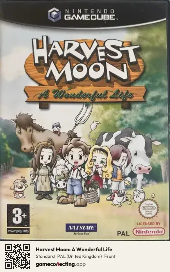 Harvest Moon: A Wonderful Life Nintendo GameCube, United Kingdom box front