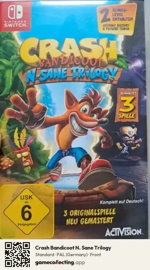 Crash Bandicoot N. Sane Trilogy Nintendo Switch, Germany box front