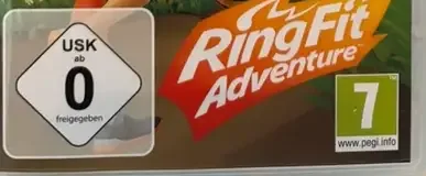 Ring Fit Adventure, the USK square on its front