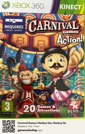 Carnival Games: Monkey See, Monkey Do Xbox 360, PAL box front