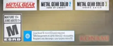 Metal Gear Solid: Master Collection Vol. 1, the ESRB box on its front