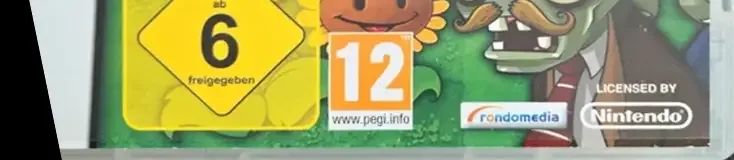 Plants vs. Zombies, the USK square on its front