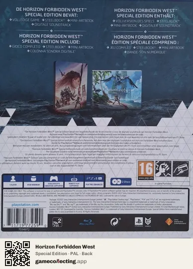 Horizon Forbidden West PlayStation 4, PAL box back