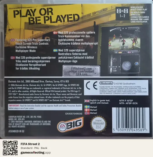 FIFA Street 2 Nintendo DS, PAL box back
