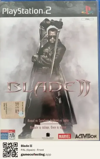 Blade II PlayStation 2, Spain box front