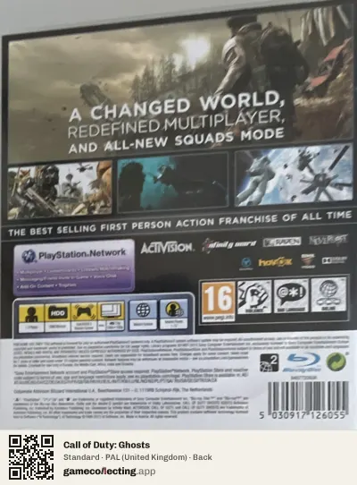 Call of Duty: Ghosts PlayStation 3, United Kingdom box back