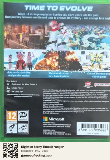 Digimon Story Time Stranger Xbox Series X, PAL box back