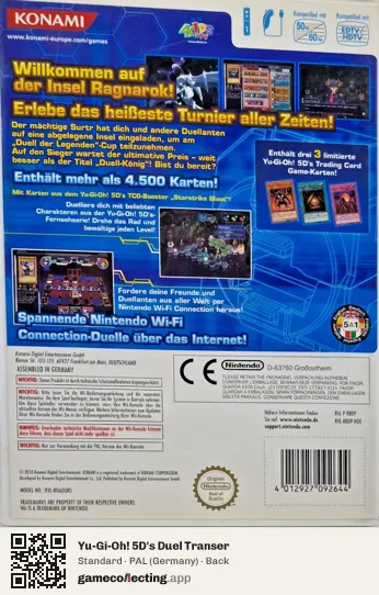 Yu-Gi-Oh! 5D's Duel Transer Nintendo Wii, Germany box back