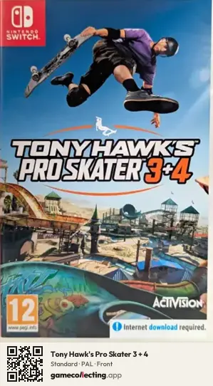 Tony Hawk's Pro Skater 3 + 4 Nintendo Switch, PAL box front