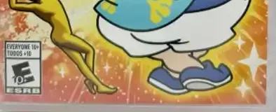 WarioWare: Move It!, the ESRB box on its front