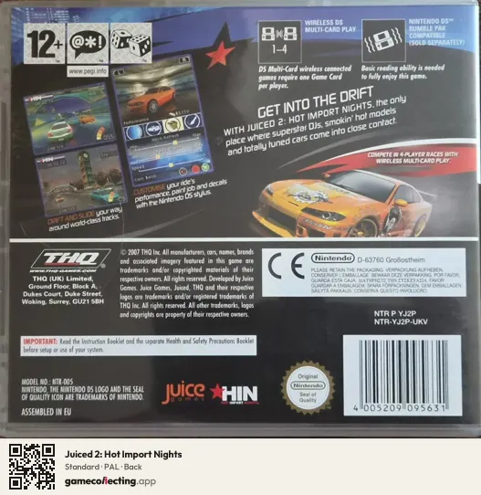Juiced 2: Hot Import Nights Nintendo DS, PAL box back