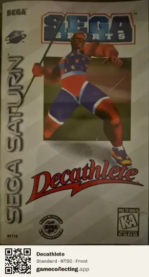 Decathlete Sega Saturn, NTSC box front