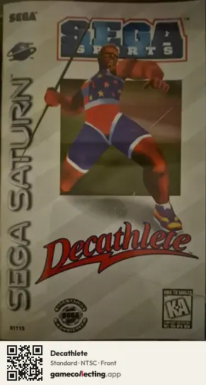 Decathlete Sega Saturn, NTSC box front