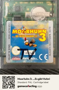 Moorhuhn 3: ...Es gibt Huhn! Game Boy Color, PAL cartridge label