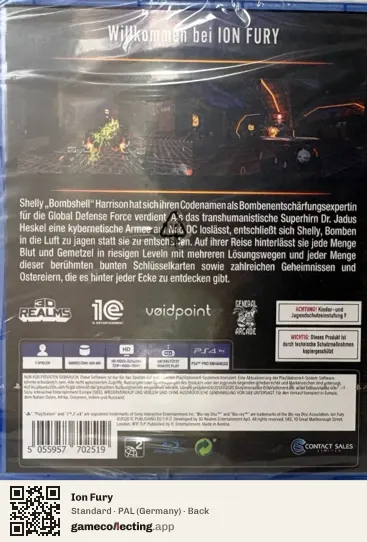 Ion Fury PlayStation 4, Germany box back