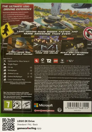 LEGO 2K Drive Xbox Series X, PAL box back