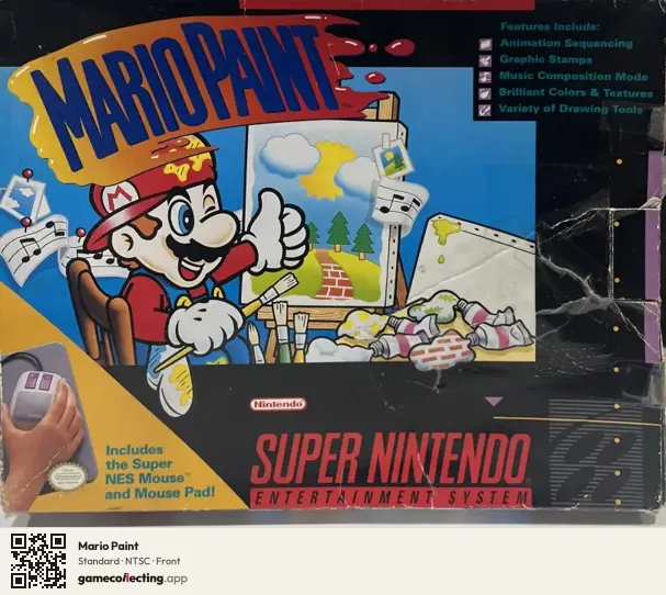 Mario Paint Super Nintendo Entertainment System, NTSC box front