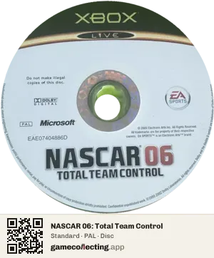 NASCAR 06: Total Team Control Xbox, PAL disc