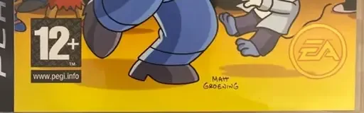 The Simpsons Game, the PEGI square on its front