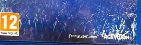 Guitar Hero Live, the PEGI square on its front