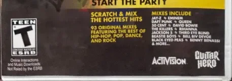 DJ Hero, the ESRB box on its front