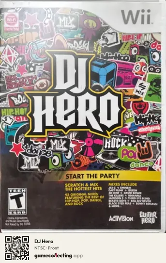 DJ Hero Nintendo Wii, NTSC box front