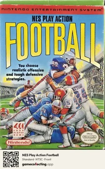 NES Play Action Football Nintendo Entertainment System, NTSC box front