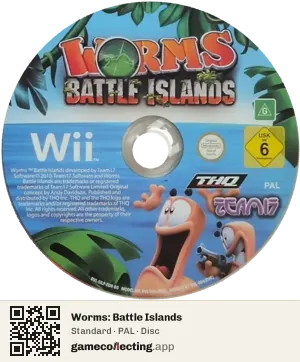 Worms: Battle Islands Nintendo Wii, PAL disc