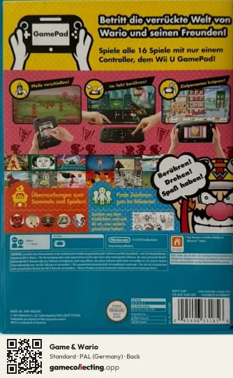 Game & Wario Nintendo Wii U, Germany box back