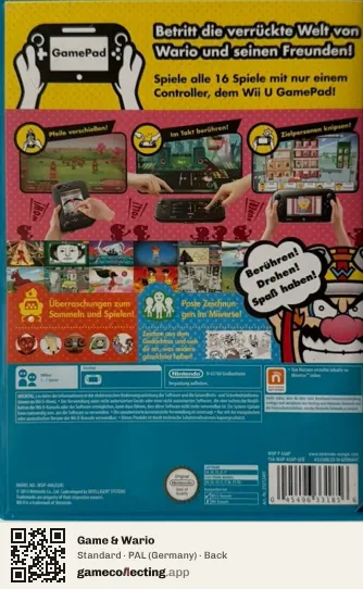Game & Wario Nintendo Wii U, Germany box back