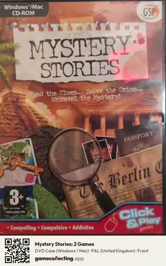 Mystery Stories: 2 Games Computer, United Kingdom box front