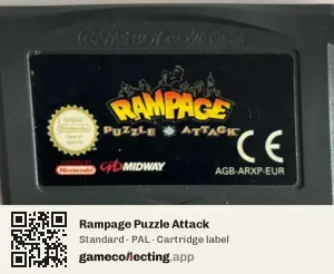 Rampage Puzzle Attack Game Boy Advance, PAL cartridge label