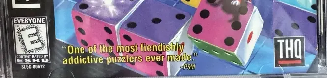 Devil Dice, the ESRB box on its front