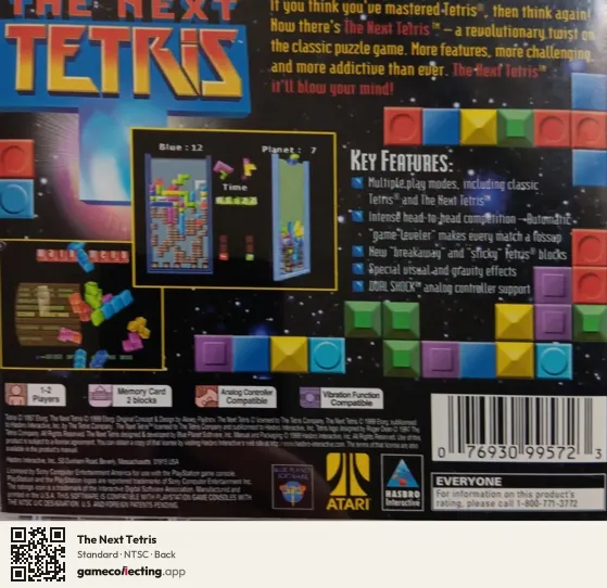 The Next Tetris PlayStation, NTSC box back
