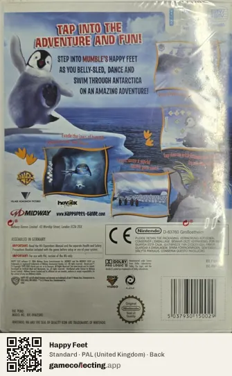 Happy Feet Nintendo Wii, United Kingdom box back