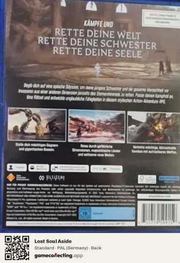 Lost Soul Aside PlayStation 5, Germany box back
