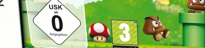 New Super Mario Bros., the USK square on its front