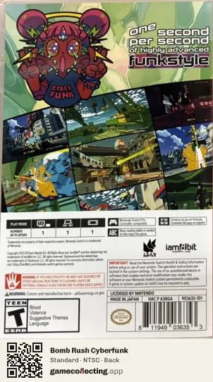 Bomb Rush Cyberfunk Nintendo Switch, NTSC box back