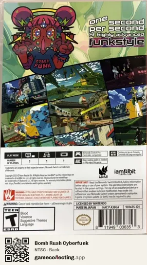 Bomb Rush Cyberfunk Nintendo Switch, NTSC box back