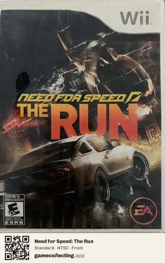 Need for Speed: The Run Nintendo Wii, NTSC box front