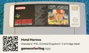 Metal Marines Super Nintendo Entertainment System, PAL cartridge label