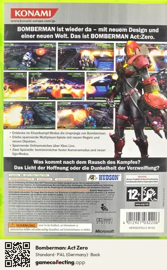 Bomberman: Act Zero Xbox 360, Germany box back
