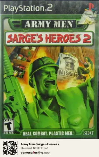 Army Men: Sarge's Heroes 2 PlayStation 2, NTSC box front