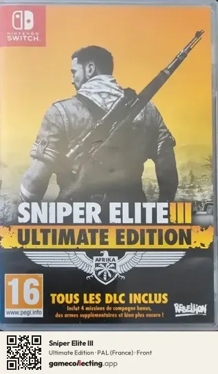 Sniper Elite III Nintendo Switch, France box front