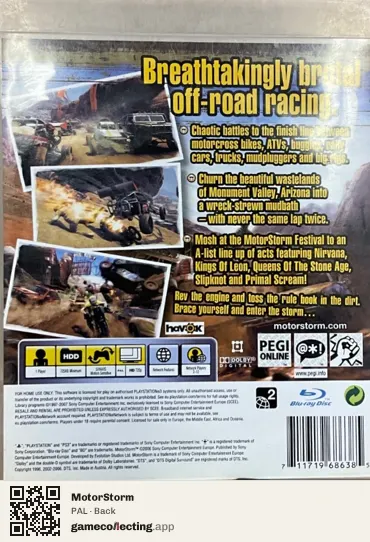 MotorStorm PlayStation 3, PAL box back