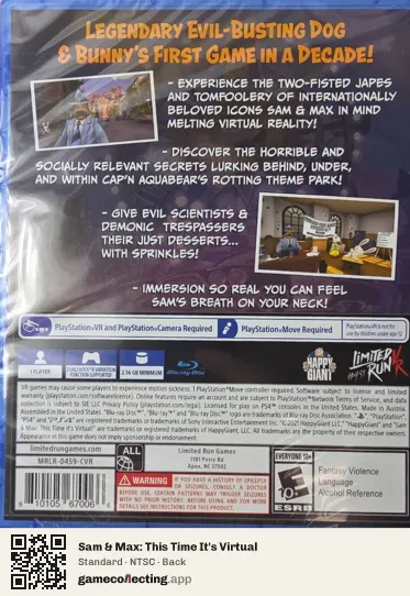 Sam & Max: This Time It's Virtual PlayStation 4, NTSC box back