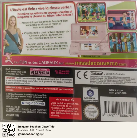 Imagine: Teacher: Class Trip Nintendo DS, France box back